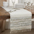 SARO LIFESTYLE Les Fêtes Collection Striped Leather Chindi Table Runner, 16" x 72", Silver