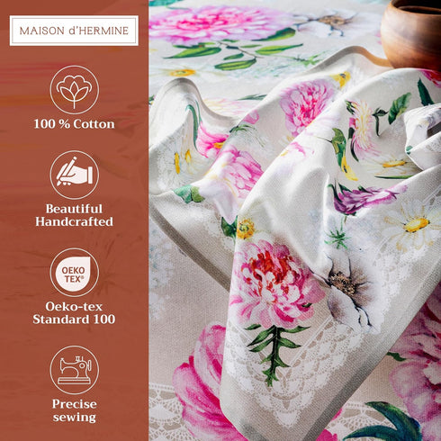 Maison d' Hermine Cloth Napkins Set of 4 - 100% Cotton, Reusable Square Napkins, 20" x 20"