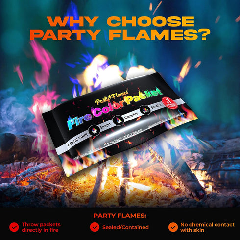 Fire Color Changing Packets for Fire Pit (10 Pack) - Perfect for Campfire, Bonfire, Fire Pits & Outdoor Fireplaces -