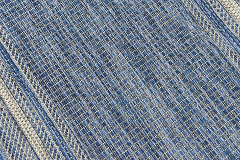 Unique Loom 2' x 6' Outdoor Border Collection Area Rug, Soft Border, Blue/Ivory Runner