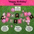 Hot Pink and Black Birthday Decorations, Happy Birthday Banner Garland, Paper Decor, Balloons, Cake Topper, Sash