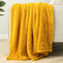 Cozy 60x80 PAVILIA Sherpa Throw Blanket for Couch Sofa, Mustard Yellow Fluffy Warm Plush Blanket for Twin Bed, Super