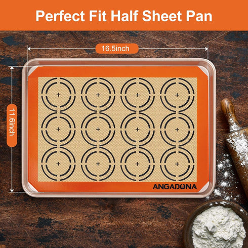 Silicone Baking Mat Sheets Set, Non-Stick Food Grade Reusable Baking Mats for Cookies and Pastry