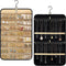 Double Sided Hanging Jewelry Organizer, 32/48 Pockets, 14/21 Hook Loops, Foldable Travel Jewelry Roll Organizer for