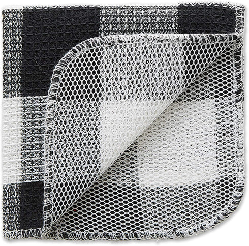 Set, 12x12, 6 DII Scrubber Dishcloths Collection Windowpane Dishrag Black Buffalo Check, Piece