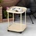 Mobile Side Table with Wheels - Khaki Color, Compact Design