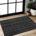 Boho Bathroom Rugs, 2' x 3' Hand Woven Cotton Entryway Rug | Reversible Washable Farmhouse Black Rug for Entrance