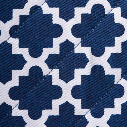 DII Lattice Basics Collection Kitchen Essentials, Oven Mitt & Potholder Set, Nautical Blue, 2 Piece