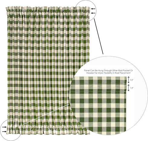 Buffalo Check French Door Panel, 54x40, Sage