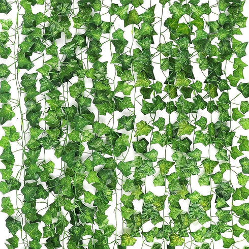 CEWOR 14 Pack Fake Ivy Leaves | 98 Feet Artificial Garland Greenery for Bedroom Wall Decor