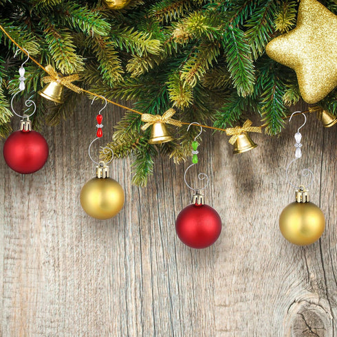 Ripeng Christmas Ornament Hook - Acrylic Wire Ornament Hook for Tree Hanger, Home Decor, 4 Styles