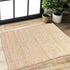 Chardin Home Jute Rugs Collection - 2x3 Feet Jute Braids Rug, Boho Rustic Natural Jute/Ivory Hand Woven Throw Rug for