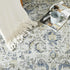 jinchan Vintage Area Rug 2x3 - Washable Entryway Rug, Non Slip Thin Retro Distressed Carpet, Blue Multi Floral Print