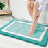 OLANLY Bathroom Rugs 30x20, Extra Soft Microfiber Bath Mat, Non-Slip, Quick Dry, Machine Washable, Green and White