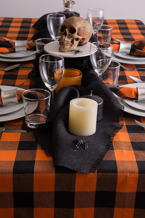 DII Jute Burlap Collection Solid Black Kitchen Table Runner - 15x74
