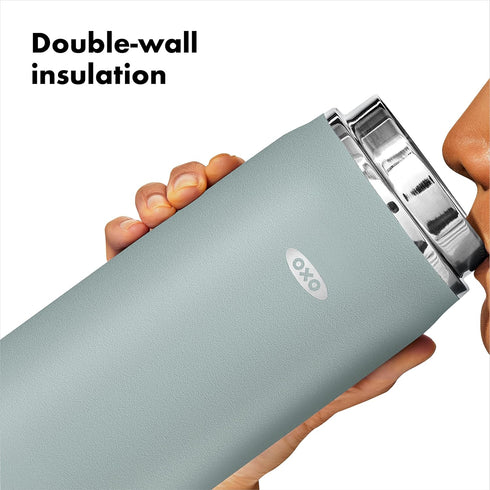 OXO 40 oz Insulated Water Bottle with Handled Lid, Slate