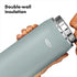 OXO 40 oz Insulated Water Bottle with Handled Lid, Slate