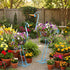 2 Sets J-Fly Pelican Metal Flowers Plant Holders Stand with Coconut Pots, Plants Stand Indoor Flower Pots Outdoor, Room