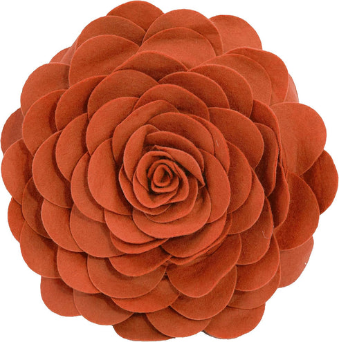 Fennco Styles Eva's Flower Garden Decorative Filled Throw Pillow | 13" Round | Terracotta Floral Accent