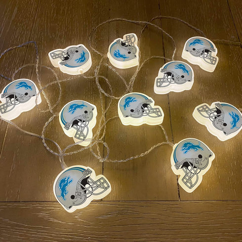 NFL LED Helmet String Lights with Adaptor Plug Included, Battery Operated Football Fairy Lights for Indoor Home Dcor