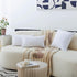 Home Brilliant 24x24 Euro Sham Spring Pillow Cover, Striped Corduroy Textured Velvet, Pure White