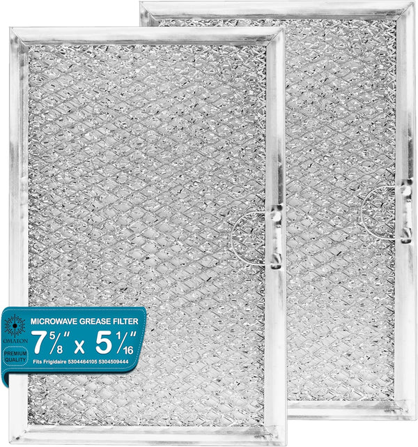 Frigidaire Microwave Grease Filter 5304464105, 5304509444, 5304478913, 5-1/16 x 7-5/8 x 1/8 Inches (2-Pack)