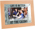Pavilion Gift Company Casino People Photo Frame, 9.5" x 7.5", Self-Standing Gambling Desk Home Decor