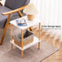 2 Apicizon Tier End Table, Small Side Table with Solid Wood Legs, Boho Bedside Table with Storage Shelf, Nightstand