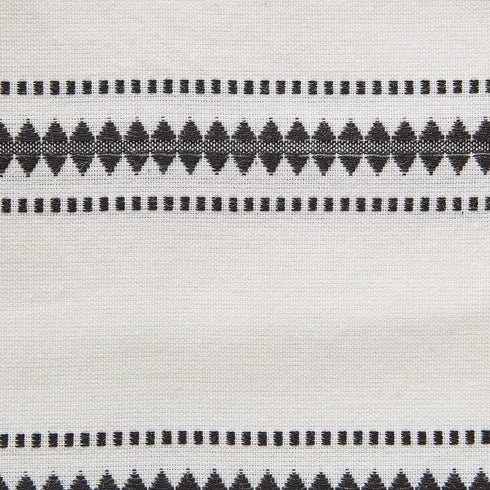 DII Zig Dobby Tabletop Collection, White Cotton Table Runner with Embellished Stripe, 14x108, Black