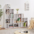 VECELO 3-Cube Small Bookshelf, Modern Bookcases with Shelves, Vertical or Horizontal Cubby Storage Organizer, Pearl