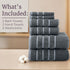 Set 100% 6 Set 2 2 2 Luxury Cotton Towel - Rice Weave Egyptian Cotton Piece with Bath Towels, Hand Towels