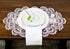 White Mauve Rose Jacquard Lace Doily, Placemats, Dresser Scarf, Table Runner Set of 2 (14Wx21L)