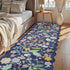 3x10 10ft Decor(3x10/Purple) Long Hallway Runner Rug: Washable Wide Floral Low-Pile Carpet for Entryway Kitchen Non