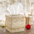 Creative Scents Victoria Tissue Box Cover, Beige Square Holder for Bathroom, Decorative with Durable Slider
