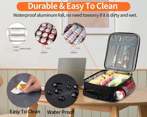 Lunch Box for Men - Reusable Insulated Lunch Bag for Adult Women