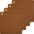 Smithcraft Silicone Trivets, 4 Pack Square Pot Holder Mat, Heat Resistant Tablemat, Brown, 7.5x7.5 Inch