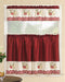 All American Collection Modern Contemporary 3pc Kitchen Window Treatment Curtain Set, Red Apples