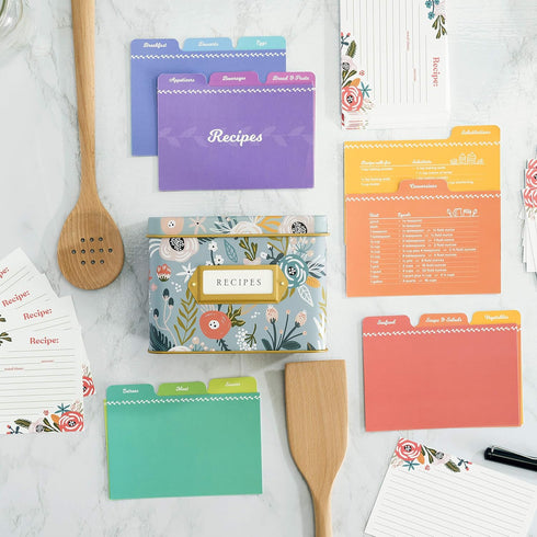 Jot & Mark Recipe Card Dividers, 24 Tabs per Set, Organize Recipe Box for 4x6 Inch Cards (Rainbow)