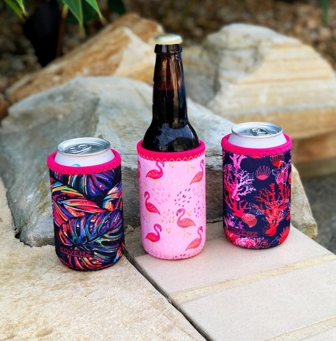 8-12 Oz, Koverz Neoprene Insulated Bottle Sleeve, Fits Small Size, Hibiscus