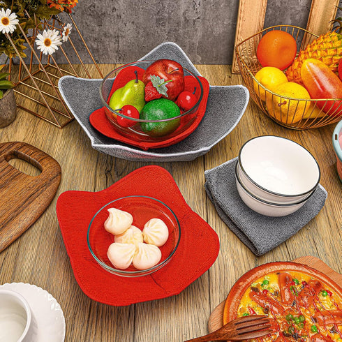 4 Pieces Microwave Bowl Holders Cozy Small Bowls Potholders for Hot Plate Food Temperature Holder for Home Kitchen
