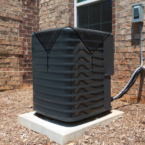 COARBOR 28"x28" Outdoor AC Unit Cover, Mesh Outside Air Conditioner Defender with 4 Bungee Cords