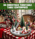 12 Set AMH PCS Christmas Table Decorations with Oak Rotating Base Xmas Town Village Centerpiece with Santa, Train