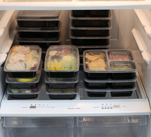 SimpleHouseware 10 Pack 3 Compartment Food Grade Meal Prep Storage Container Boxes (36 ounces)