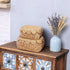 Set 2 LUSYDECO of Wicker Storage Baskets with Lid, Rattan Basket Decorative Boxes, Woven Storage Box Hyacinth Basket