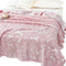 MEJU Modern Big Flower Rose Pink Muslin All Season Blanket for Bed Sofa