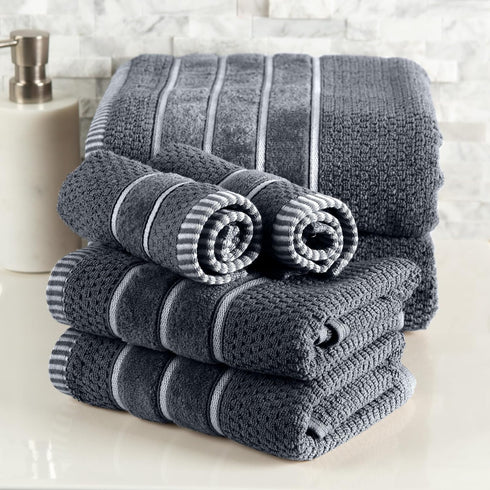 Set 100% 6 Set 2 2 2 Luxury Cotton Towel - Rice Weave Egyptian Cotton Piece with Bath Towels, Hand Towels