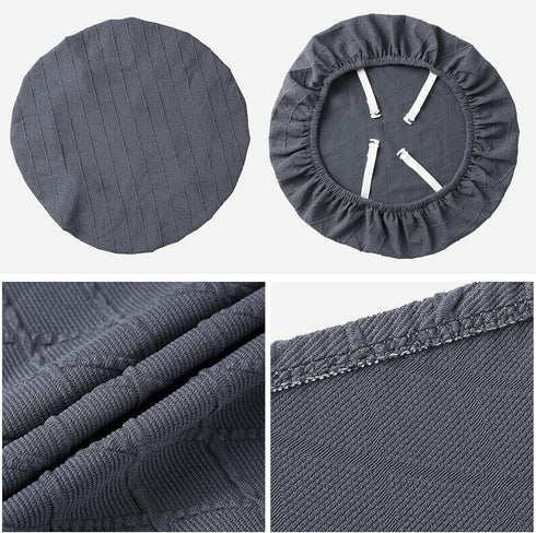 Stretch Chair Seat Covers, 6 PCS Removable Washable Dining Chair Covers, Anti-Dust Slipcovers for Dining Room, Gray