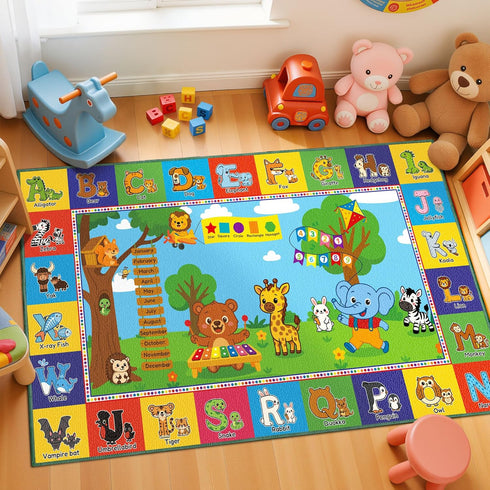 Upgrade Ultra Non Slip ABC Rugs for Kids Playroom, 3x5 Washable Alphabet