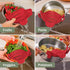 Kitchen Gizmo Snap N Strain Silicone Pot Strainer, Adjustable Clip-On Pasta Strainer for Pots, Pans, Large Red Colander