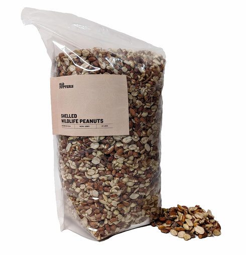 Old Potters 10 lbs Wildlife Shelled Peanuts, for Birds, Squirrels, and Wildlife. USA Grown Non-GMO, Organic Small Farm